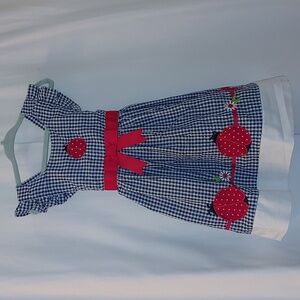 Blueberi Boulevard Navy Gingham Ladybug Girls Dress.  Size 3T